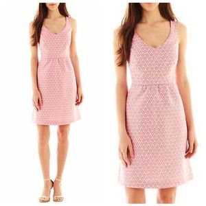 I Heart Ronson Pink White Sleeveless Keyhole Dress